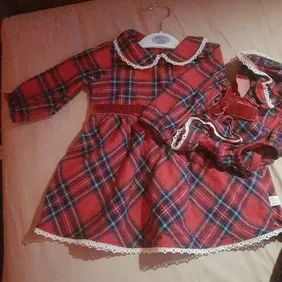 6-9 month old girls river island dress & pants, beautifully perfect condition