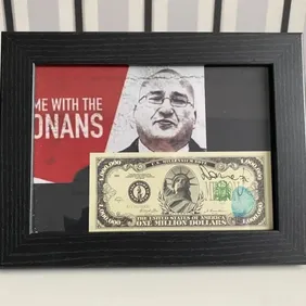 Autographed Domanyk Noonan Dollar Bill - Framed A5 Collectible Own a piece of exclusive memorabilia 