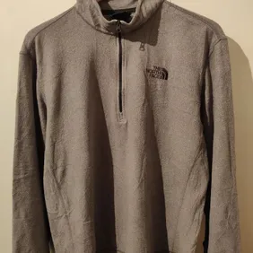 Grey North Face Zipped Fleece Top, L