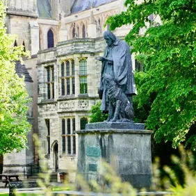 Tennyson Statue Lincoln Cathedral - Photographic Print Greetings Card