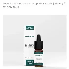 Provacan 600mg CBD Oil - 6% Pure Hemp Extract, 10ml, Full Spectrum