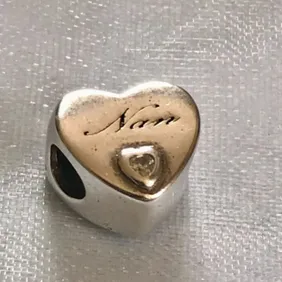 Genuine 925 silver nan charm comes in a cute velvet pouch for Pandora bracelet family love