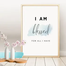 Motivational Wall Art Prints ''i am blessed for all i have'' Home Prints Posters Inspirational Bedro