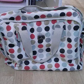 Large spotty baby change bag with travel change mat from Caboodle, can also be used as hospital over