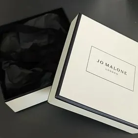 Jo Malone square box, cream, 10 w x 10 t x 4.5 d