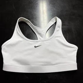 Nike Swoosh White Sports Bra Size M