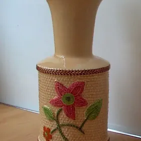 SYLVAC 'BASKETWEAVE' VASE (5592), retro, vintage, shabby chic, rare