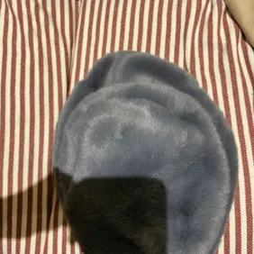 Urban Outfitters furry hat, grey with front rim. Never worn.