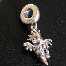 Stunning 925 Silver Dragon Charm comes in a cute velvet pouch for Pandora bracelet Wales