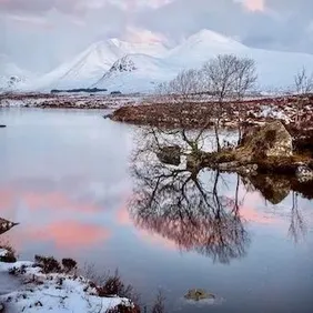 Winter at Rannoch Moor Scotland - Photographic Print Greetings Card