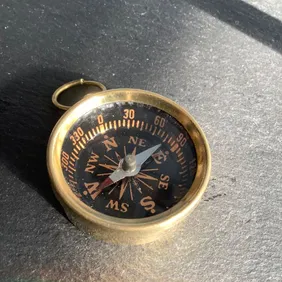 Navigate in Style: Mini Brass Compass Keyring!