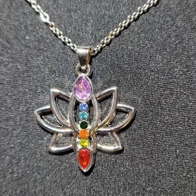 Seven chakra lotus necklace. Costume jewellery. Perfect present for any occasion 