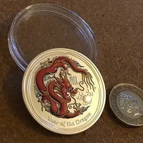 Silver Year of the Dragon Coin comes in a protective plastic case Australian coin is Silver plated