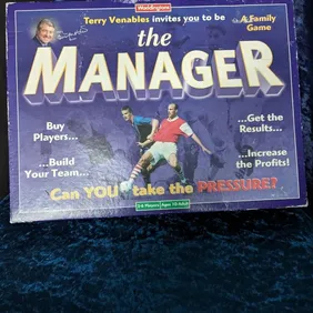 Vintage The Manager board game 1996. Complete some signs of use to the box due to it age.