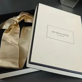 Jo Malone box, cream, 11 w x 15 t x 3 d