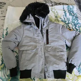 Extra Small Zavetti Canada Hooded Jacket in Grey/Black - Like New!Gently used Zavetti Canada jacket