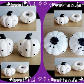 Spooktacular Shakers! Black & White Pumpkin Salt & Pepper Pots