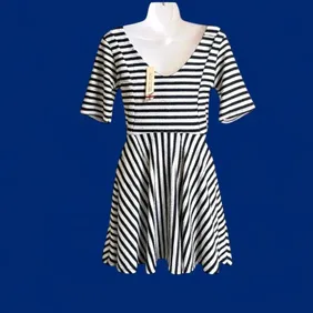 BNWT. River Island Striped Skater Dress (12)  RRP:£32