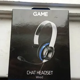 GAMEWARE CHAT GAMING HEADSET White Black Blue NEW BOXED PS5 And PS4