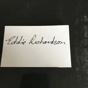 Eddie Richardson Hand-Signed Index Card: Rare 60's Gangland Memorabilia