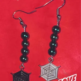 Spooktacular Spider Web Earrings - Black & White, Mix & Match Keychains, 3 for £5!