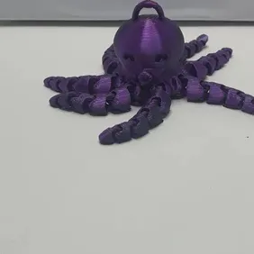 Twilight Tentacles: Purple & Black Octopus Keychain