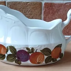 J&G Meakin Sterling 'Orange Grove' Gravy/Sauce Boat, retro, vintage, shabby chic