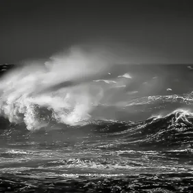 Yorkshire Coast in a Storm - Photographic Print Greetings Card