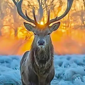 Stag at Glen Affric Scotland - Photographic Print Greetings Card