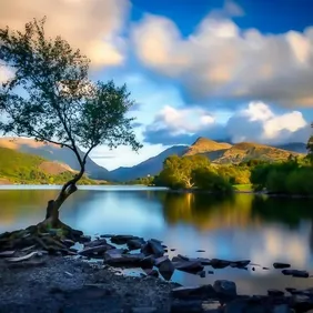 Llyn Padarn Llanberis Wales - Photographic Print Greetings Card