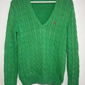 Ralph Lauren V Neck Green Jumper Womens L