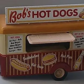 Bob's Hot Dogs mobile food trailer, 00 Gauge, 1:76, 76TR001, Oxford Diecast