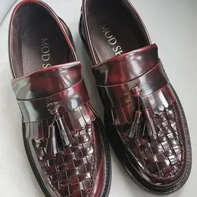 MOD Shoes, Prince AllStars Weaver Oxblood Tassel Loafers, UK 10, EU 44, Boxed