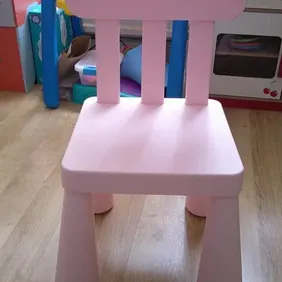 Kids pink MAMMUT chair from IKEA. 