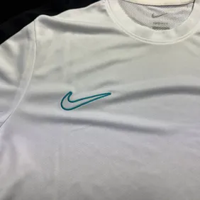 Nike Men's White/Black Dri-Fit Slim Fit T-Shirt Size L