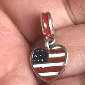 Genuine 925 Silver America USA Flag Charm comes in a cute velvet pouch For Pandora Bracelet FREE Del