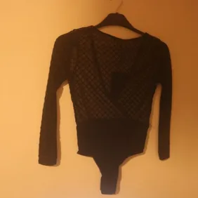 brand new lexy black velvet mesh plunge thong bodysuit size 6   picture are just for display u will 