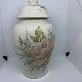 MELBA ware Flower Vase & Sticker Pottery Ceramic Vintage Ornament Home Decor VGC