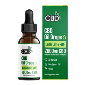 CBDfx 2000mg High Potency Lush Lime CBD Oil - Vegan, Non-GMO, THC-Free, 30ml