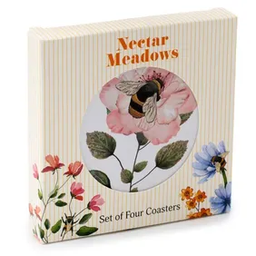 New Set of 4 Cork Nectar Meadows Novelty Coasters - Free UK Postage
