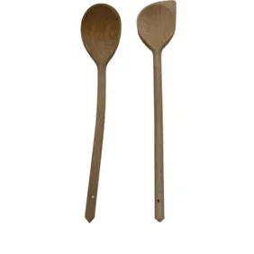 Set of 2x Bamboo Serving Spoons in good condition (minor imperfections).