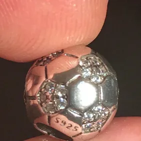 Genuine 925 Silver Football Soccer Charm comes in a cute velvet pouch For Pandora Bracelet FREE Deli