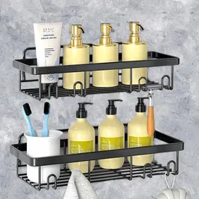 No-Drill Bathroom Shower Shelf - Rustproof, Space-Saver Storage