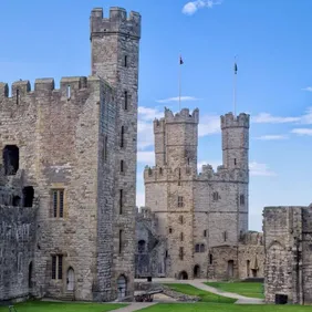 Caernarfon Castle Wales - Photographic Print Greetings Card