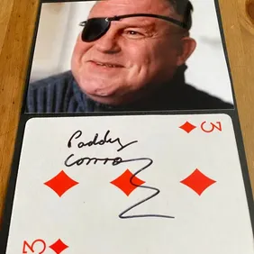 Paddy Conroy signed autograph casino card Newcastle Gangster.