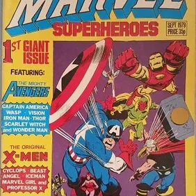 Marvel Superheroes 1st giant issue (UK), Sept 1979, Avengers, X-Men, Ms Marvel