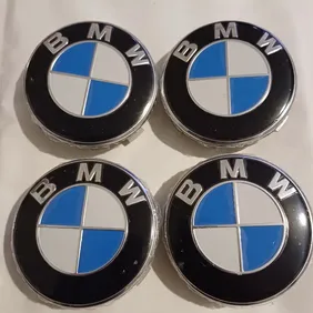 4 Centre Caps Alloy Wheels BMW 68mm Genuine Colour 