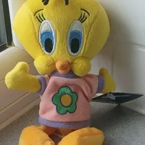Tweety Flower Shirt, Plush/Beanie, Tagged, Warner Bros. 1998