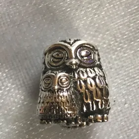 Genuine 925 silver owl with baby  charm comes in a cute velvet pouch for Pandora bracelet