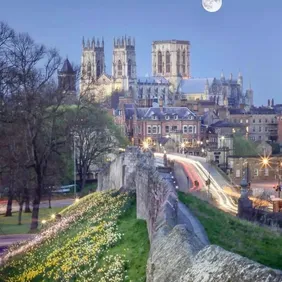 York Minster at Night - Photographic Print Greetings Card